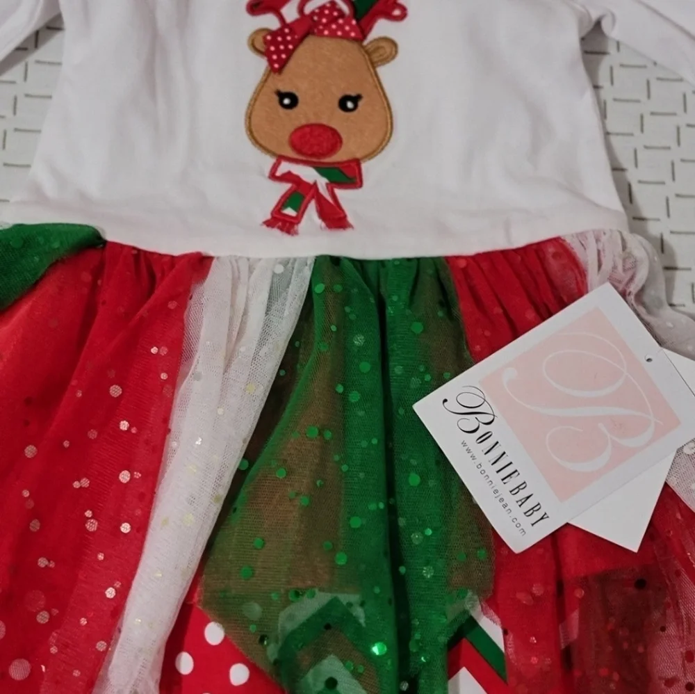 NWT 12 months Bonnie Jean Christmas Dress - Picture 7 of 8